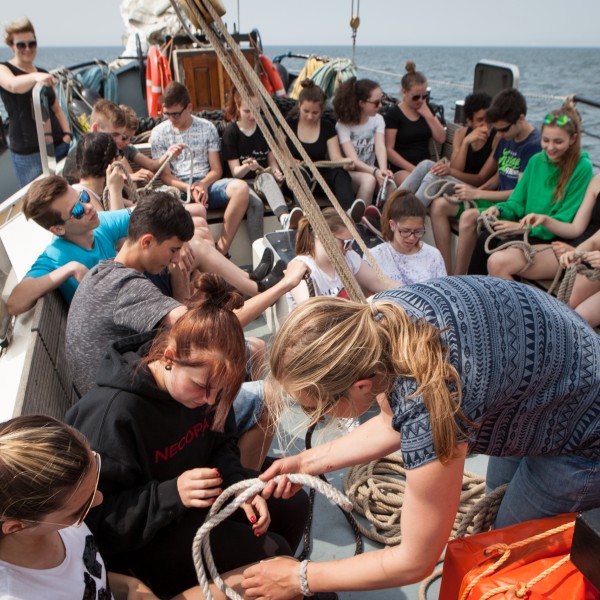 knopen leren van de matroos op zeilschip de Ambiance