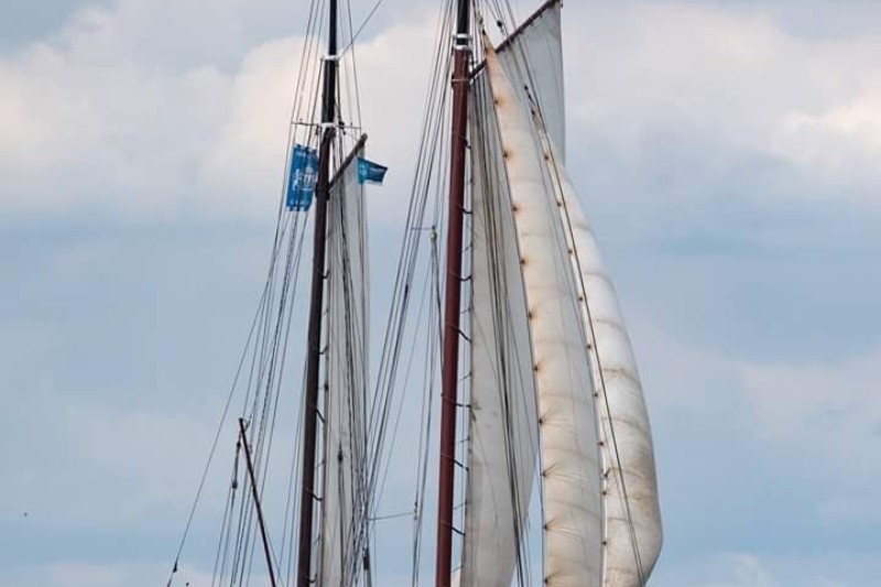 Zeilboot avondrood